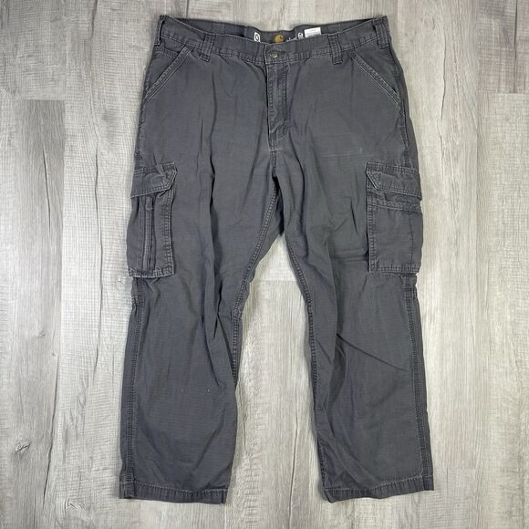 Carhartt Pants Mens 42x30 Beige Cargo Ripstop Relaxed Fit FORCE Workwear Baggy X - Picture 1 of 11